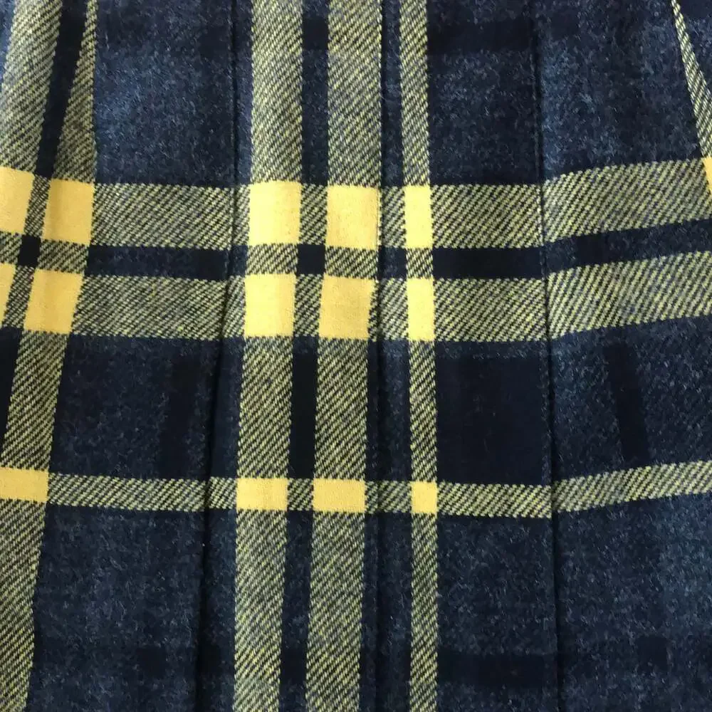 1970s Personal Plaid Wool Pleated Midi Skirt Size 12 w/ Pockets  medium
